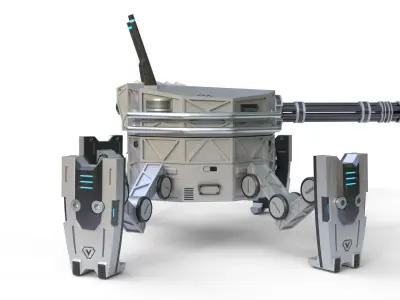 Spider Mech Low-poly 3D model