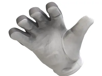 White Dirty Tactical Glove 3D model