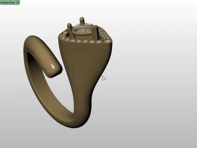 pear emerald rin 3D print model