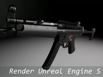 MP5A3 Low Poly Game Ready Rigged Low-poly 3D model