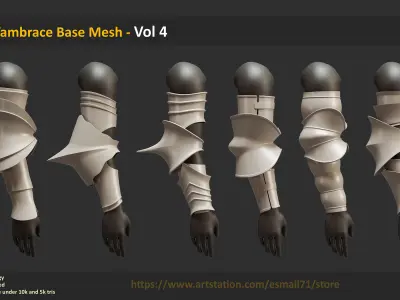 30 Vambrace Base Mesh - Vol 4 Low-poly 3D model
