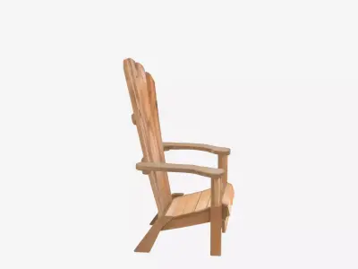 Natural Cedar Adirondack Chair Detailed 3D Model 3D model
