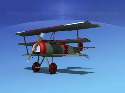 Fokker DR-1 Triplane V12 3D model