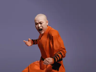 Realistic Eastern Monk Shi Yongxin the Abbot of Shaolin Temple 3D model