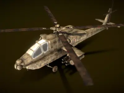 Helicopter Fighting AH64 Low-poly 3D model