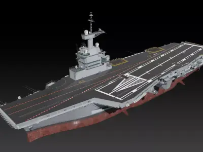 FS Charles de Gaulle Low-poly 3D model