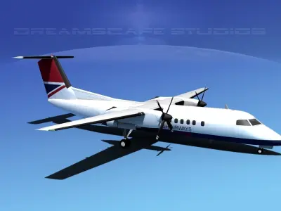 DeHavilland DHC-8-Q300 British Airways 3D model