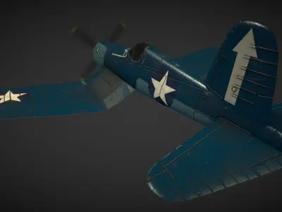 Vought F4U Corsair Low-poly 3D model