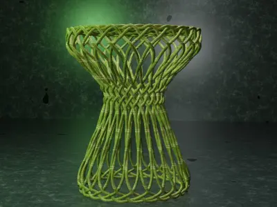 Wicker Stool Free 3D model