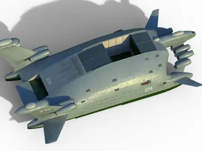 Bartini A-2500 WIG aircraft carrier 3D model