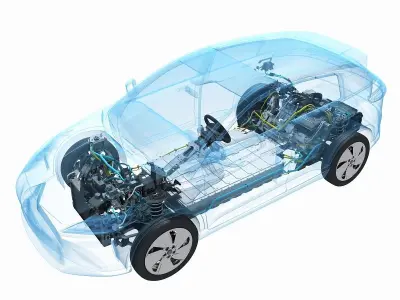 Electric SUV Chassis X-Ray 3D model