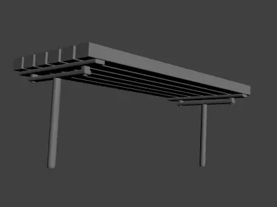 Low Poly Bank awning 3D model