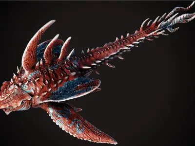 Monster fish  Low-poly 3D model