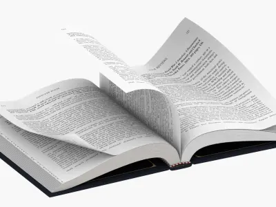 Black Cover Rigged Book 3D model