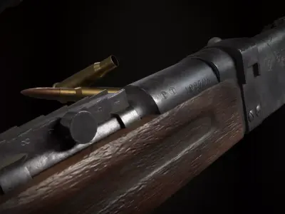 Lebel 1886 M93 With Scope and Bayonet Low-poly 3D model