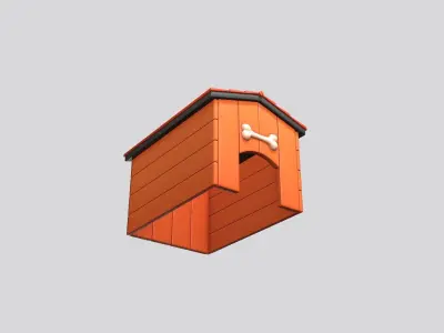Dog House Cartoon Low-poly 3D model