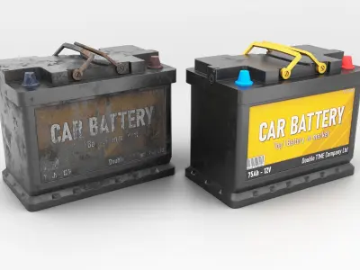 Battery Car Free low-poly 3D model