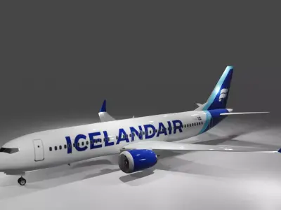 Iceland air boeing 737 max 8 3d model  Low-poly 3D model