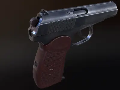 PM Pistol Low-poly 3D model
