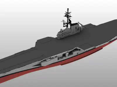 USS FRANKLIN D ROOSEVELT CV42 aircraft carrier print ready 3D print model