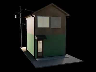 Japan Coffee Shop Store Front 3D model