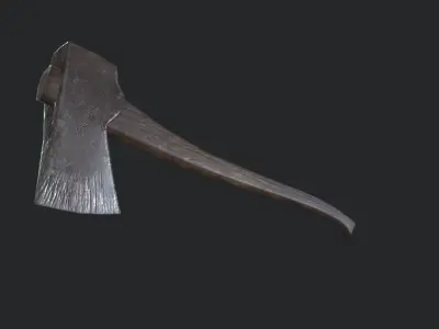  Ax with wooden handle Free low-poly 3D model