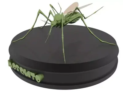Mosquito aedes aegypti Low-poly 3D model