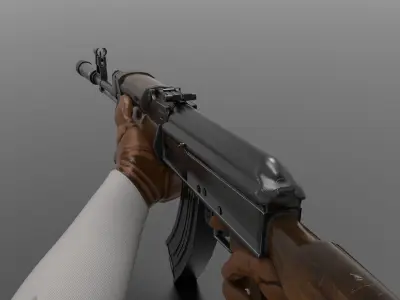 AK47 Assault Rifle Fps - Tps Low-poly 3D model