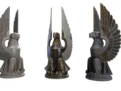 Eagle Sculpture Low-poly 3D model