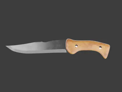 Hunting Knife 3d model Free low-poly 3D model