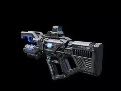 Sci-Fi Plasma Rifle  Low-poly 3D model