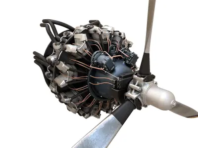 Radial engine R 2000 3D model