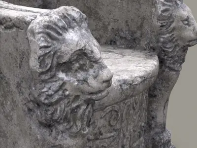 3D Roman Stone Chair High Poly 3D model