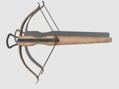 Low Poly PBR Game Ready Crossbow wooden Low-poly 3D model