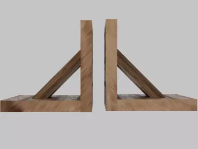 Basic DIY Wood Book Ends Free low-poly 3D model
