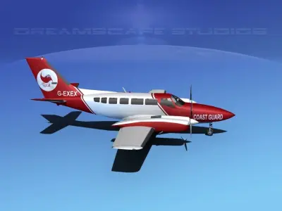 Cessna 404 Titan Coast Guard 3D model