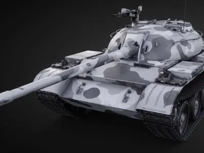 T-54 Game Ready Low-poly 3D model