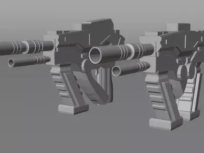 Sci-Fi Tactical Pistol Duo  Game-Ready PBR  Low-Poly Weapon Pack Low-poly 3D model