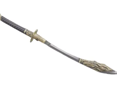 Dragon Samurai Sword fbx obj glb usadz stl blend 3D model