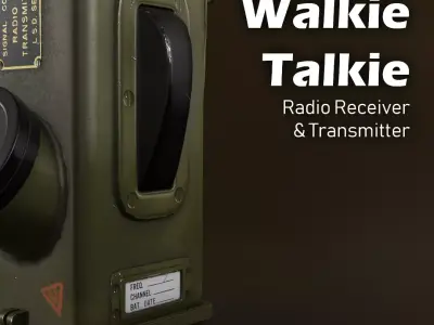 WW2 Army Radio Walkie Talkie Game-ready Textured Low-poly 3D model