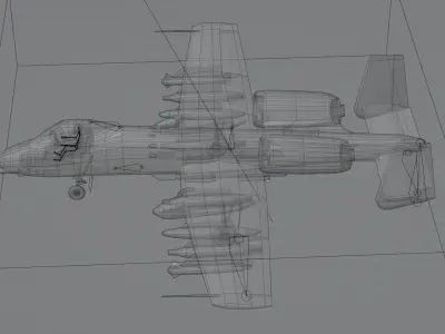 Fairchild Republic A-10 Thunderbolt Low-poly 3D model