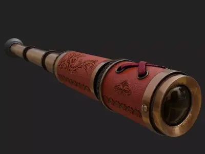 Pirate Spyglass Low-poly 3D model