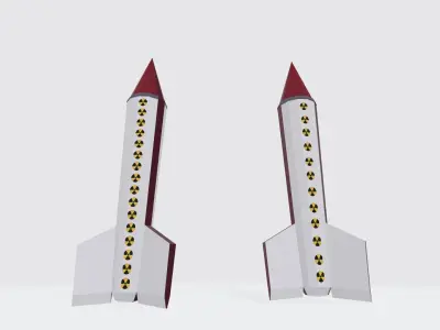 Low poly Nuke Missile for world Free low-poly 3D model