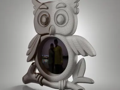 owl photo frame 3D model