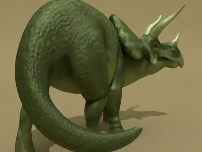 Triceratops Rigged Low-poly 3D model