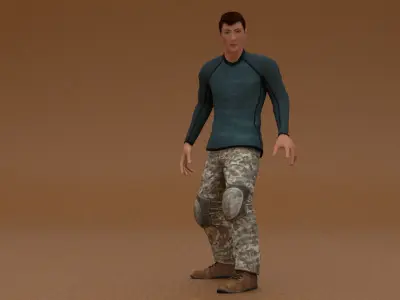 laos Game Male Fighter Low-poly 3D model