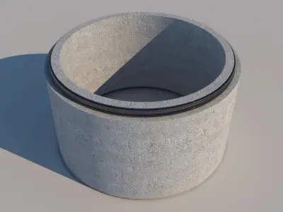 Concrete Drainage Pipe Low-poly 3D model