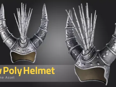 Low poly helmet Game asset Free low-poly 3D model