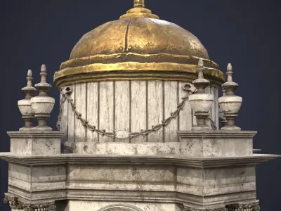 Tower Clock Low-poly 3D model