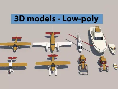 Loader Planes Boats collection Low-poly 3D model